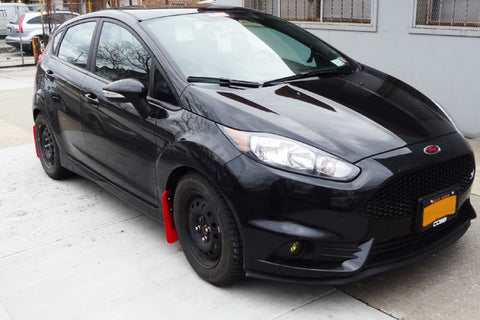 Rally Armor 13-19 Ford Fiesta ST Black UR Mud Flap w/White Logo - MF29-UR-BLK/WH