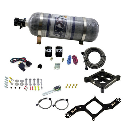 Nitrous Express 4150 Single Entry Billet Crossbar Nitrous Plate Kit (50-300HP) w/Composite Bottle - 63040-12