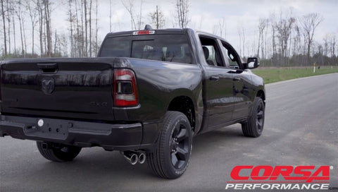 Corsa 19-24 Ram 1500 5.7L Crew Cab w/57in or 76in Bed Cat-Back Single Side Exit 4in PolishedDual Tip - 21036