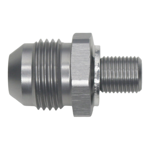 DeatschWerks 8AN Male Flare to M10 X 1.0 Male Metric - Anodized Titanium - 6-02-0621