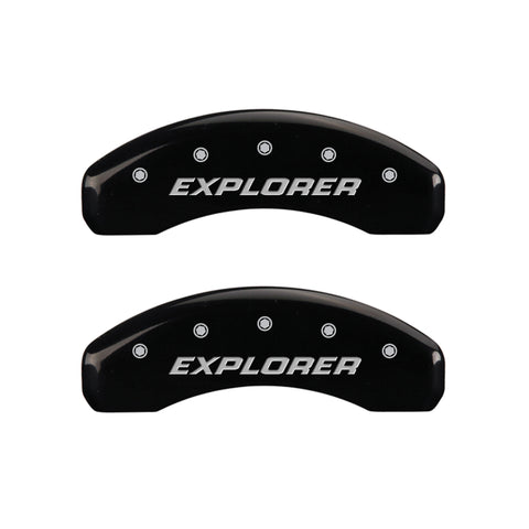 MGP 4 Caliper Covers Engraved Front & Rear Explorer/2011 Black Finish Silver Char 2010 Ford Explorer - 10041SEXPBK