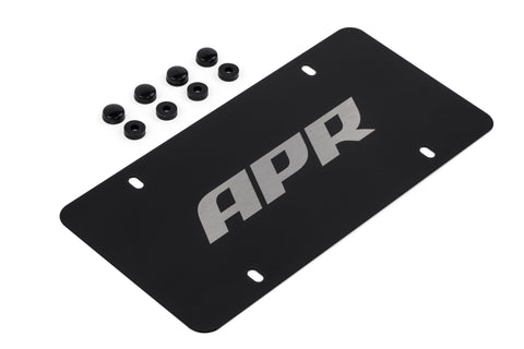 APR License Plate - Silver Logo/Black Plate - A1000015