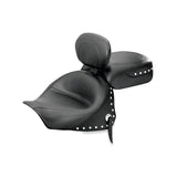 Mustang 03-08 Kawasaki Vulcan 1600 Classic,05-08 Nomad Tour 2PC Seat w/Driver Backrest Studs - Black - 79350