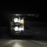AlphaRex 18-20 Ford F-150 (Req. Conv F150 w/LED) LUXX LED Proj HL Alpha-Blk w/Actv Lt Seq Sig SB DRL - 880251