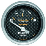 Autometer Carbon Fiber 52mm 240 Empty-33 Full Electronic Fuel Level Gauge - 4716