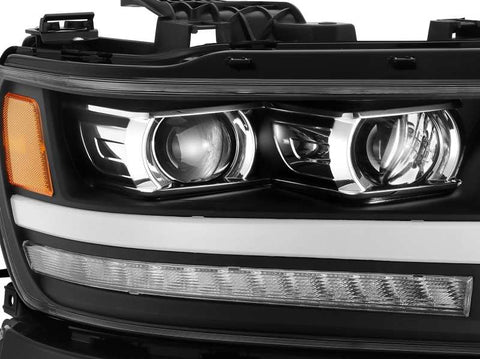 AlphaRex 19-20 Dodge Ram 1500 LUXX LED Proj Headlights Plnk Style Black w/Activ Light/Seq Signal/DRL - 880543
