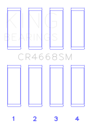 King Engine Bearings Hyundai G4Ke/G4Kc (Size +0.75mm) Connecting Rod Bearing Set - CR4668SM0.75