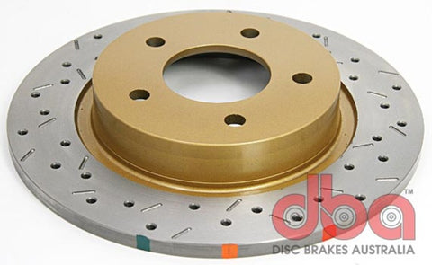 DBA 04-05 Mazda 3 2.3L / 06+ MazdaSpeed3 Rear Drilled & Slotted 4000 Series Rotor - 42957XS