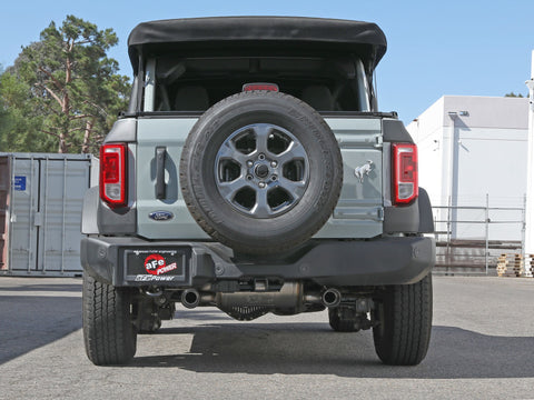 aFe Vulcan 3in 304 SS Axle-Back Exhaust 2021 Ford Bronco L4-2.3L (t)/V6-2.7L (tt) w/ Carbon Tips - 49-33137-C