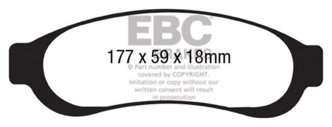 EBC 05-07 Ford F350 (inc Super Duty) 5.4 DRW 2WD Ultimax2 Rear Brake Pads - UD1067