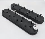 Granatelli 96-22 GM LS Tall Valve Cover w/Angled Coil Mounts - Black Wrinkle (Pair) - 640362