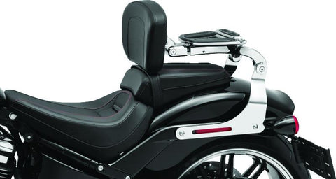 Kuryakyn Fixed Mounts Multi-Purpose Driver & Passenger Backrest 18-Up Softail Black - 7081