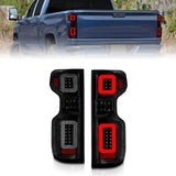 ANZO 19-21 Chevy Silverado Full LED Taillights Black Housing Smoke Lens G2 (w/C light Bars) - 311415
