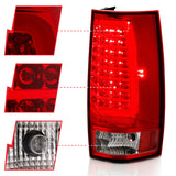 ANZO 2007-2014 Chevy Tahoe LED Taillight Plank Style Chrome With Red/Clear Lens - 311323