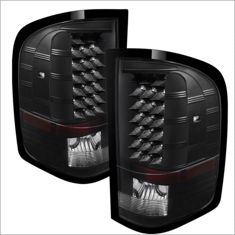 xTune Chevy Silverado 07-13 LED Tail Lights Black ALT-JH-CS07-LED-BK - 5073716