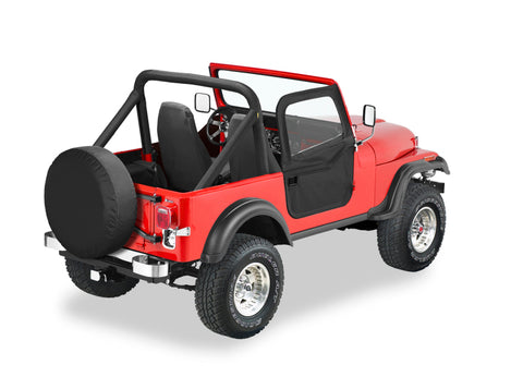 Bestop 76-86 Jeep Cj7 Full Fabric Doors (Black Crush) - 51778-01