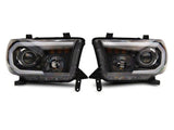 Raxiom 07-13 Toyota Tundra Axial Projector Headlights w/ SEQL LED Bar- Blk Housing (Clear Lens) - TU16007