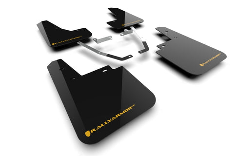 Rally Armor 2024 Subaru Crosstrek (Wilderness Only) Black UR Mudflap W/Wild-Orange Logo No Drill Req - MF116-UR-BLK-WOR