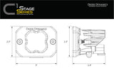 Diode Dynamics Stage Series C1 LED Pod Sport - Yellow Flood Flush ABL Each - DD6473S