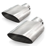 Stainless Works Big Oval Exhaust Tips 2.5in Inlet (priced per pair) - 781250