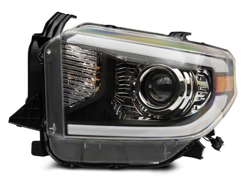 Raxiom 14-21 Toyota Tundra Axial Projector Headlights w/ SEQL LED Bar- Blk Housing (Clear Lens) - TU16011