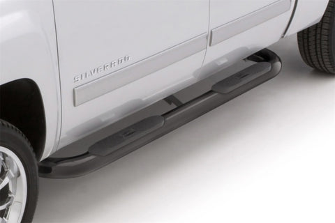 Lund 2019 Chevy Silverado 1500 Crew Cab 4in. Oval Curved Steel Nerf Bars - Black - 23488964