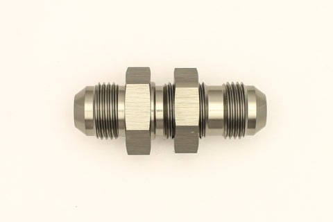 DeatschWerks 8AN Male Flare To 8AN Male Flare Bulkhead Adapter (Incl. Nut) - 6-02-0709