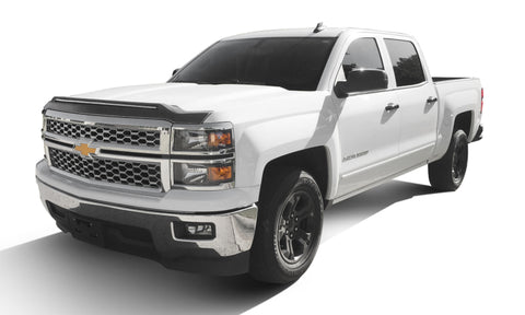 AVS 14-15 Chevy Silverado 1500 Aeroskin Low Profile Hood Shield w/ Lights - Black - 753062
