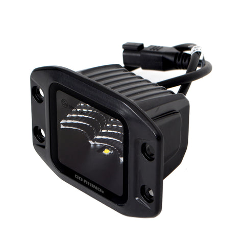 Go Rhino Xplor Blackout Series Cube LED Flood Light Kit (Flush Mount) 3x3 - Blk (Pair) - 750400321FCF