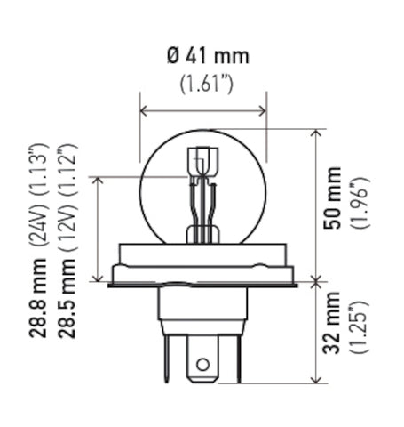 Hella Bulb 7951 12V 45/40W P45T S13 R2 - 7951