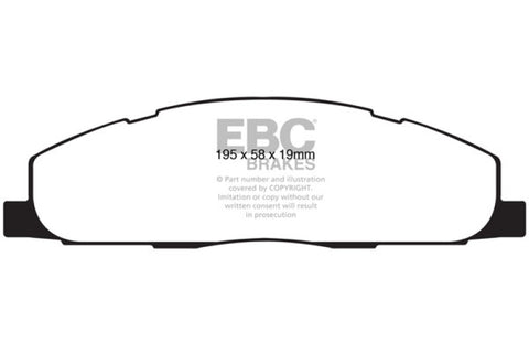 EBC 09-11 Dodge Ram 2500 Pick-up 5.7 2WD/4WD Ultimax2 Rear Brake Pads - UD1400