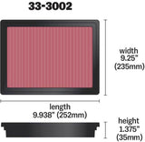K&N 12 Isuzu D-Max 2.5L L4 DSL Replacement Air Filter - 33-3002