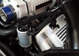 J&L 07-14 Ford Mustang GT500 Driver Side Oil Separator 3.0 - Clear Anodized - 3012D-C