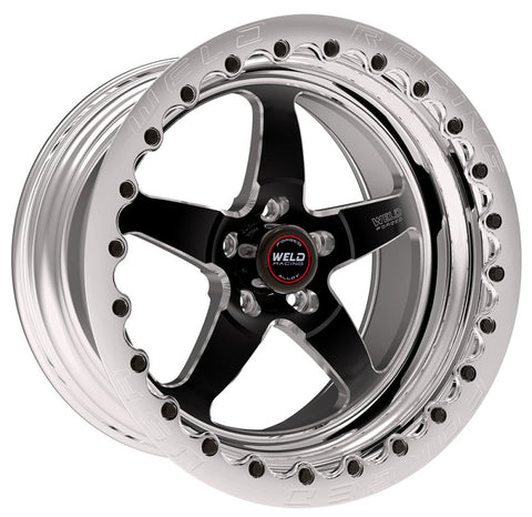 Weld S71 17x12 / 5x4.5 BP / 4.8in. BS Black Wheel (Medium Pad) - Polished Single Beadlock MT - 71MB7120A48G