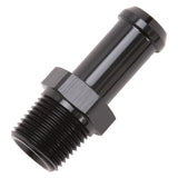 Edelbrock Hose End Straight 3/8In NPT to 1/2In Barb Black Anodize - 8114