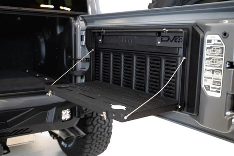 DV8 Jeep JL Tailgate Mounted Table (Trail Table) - Black - TTJL-01