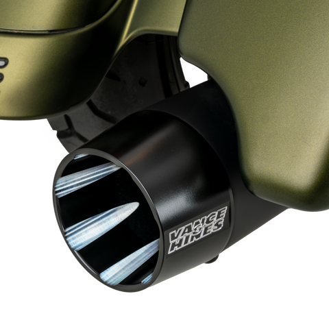 Vance & Hines 17-23 Harley Touring Models Blackbird 450 Slip-Ons - Black Contrast Finish End Caps - 46792