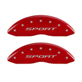 MGP 4 Caliper Covers Engraved front & Rear 2015/Sport Red finish silver ch - 10241SSPTRD
