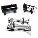 Kleinn Triple Chrome Horn Kit w/ 150 PSI Air Compressor / 1.5 gal Air Tank - HK6