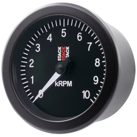 Autometer Stack Sport 88mm 0-10K RPM Tachometer - Black - ST100-010