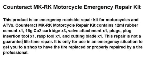Counteract Motorcycle Emergency Repair Kit - MK-RK