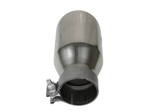 aFe MACH Force-Xp Univ 304 SS Double-Wall Clamp-On Exhaust Tip - Polished - 3in Inlet - 4.5in Outlet - 49T30454-P093