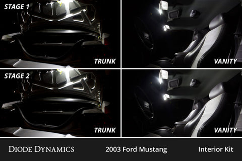 Diode Dynamics 94-04 d Mustang Interior LED Kit Cool White Stage 1 - DD0605
