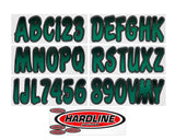 Hardline Boat Lettering Registration Kit 3 in. - 200 Forest Green/Black - TEBKG200