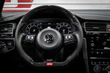 APR 15-26 Volkswagen Golf R/GTI/Jetta (MK7) Carbon Fiber/Silver Stitch Steering Wheel (Non Paddles) - MS100206