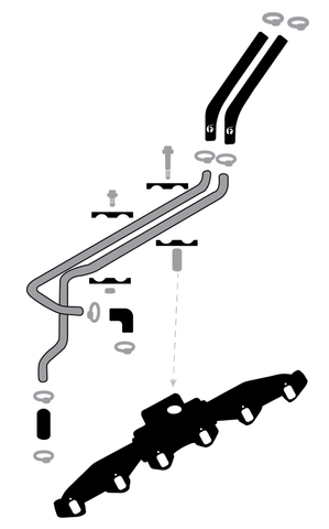 Fleece Performance 89-98 Dodge 2500/3500 5.9L 12V Cummins Replacement Heater Core Line Kit - FPE-CUMM-SSHCL-12V