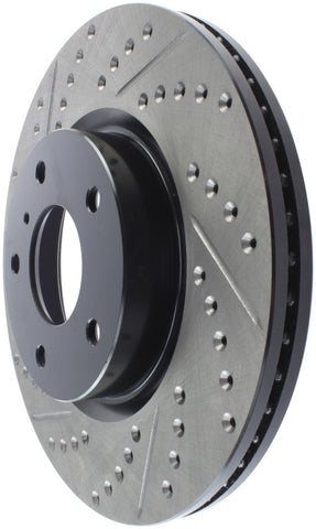 StopTech 1/02-05 Infiniti G35 (alloy disc) / 6/02-05 Nissan 350Z Slotted & Drilled Right Front Rotor - 127.42074R