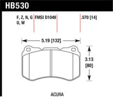 Hawk 07-08 Acura TL Type S Performance Ceramic Street Front Brake Pads - HB530Z.570