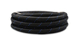 Vibrant -8 AN Two-Tone Black/Blue Nylon Braided Flex Hose (2 foot roll) - 11958B
