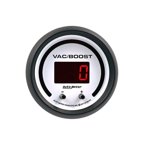 Autometer 52.4mm White Switchable 0-1600 PSI / 0-110 BAR Vacuum/Boost Phantom Elite Digital Gauge - 6758-PH